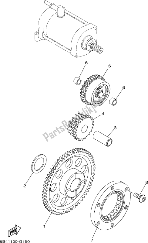 All parts for the Starter Clutch of the Yamaha YXM 700 ESH Blue Metallic 2017