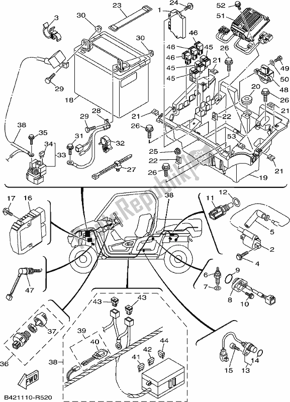 All parts for the Electrical 1 of the Yamaha YXM 700 PCH Camo Viking EPS 3 Seater 2017