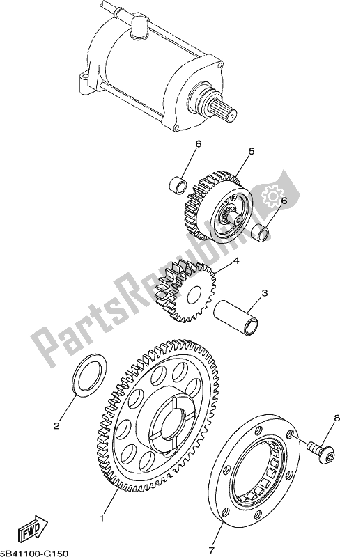 All parts for the Starter Clutch of the Yamaha YXM 700 PCH Camo Viking EPS 3 Seater 2017