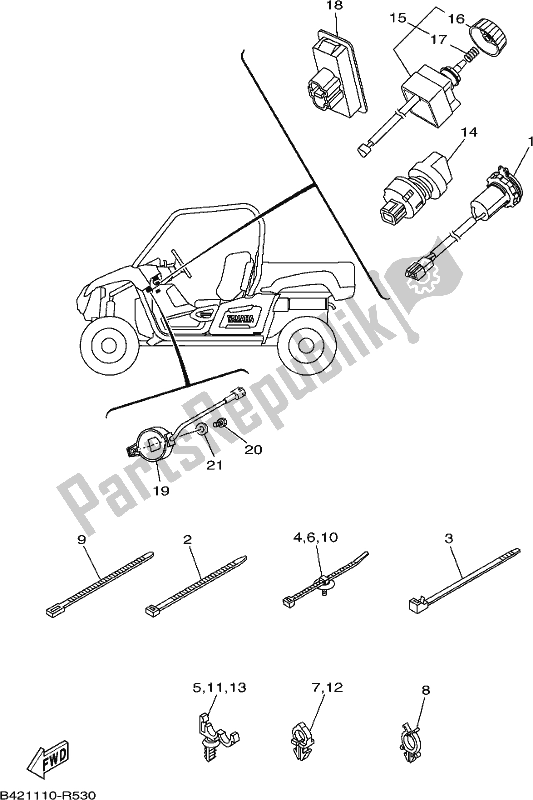 All parts for the Electrical 2 of the Yamaha YXM 700 PES 2017