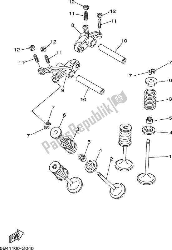 All parts for the Valve of the Yamaha YXM 700 PES 2017