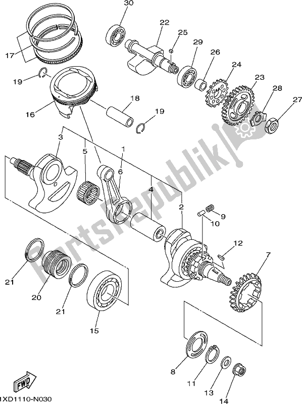 All parts for the Crankshaft & Piston of the Yamaha YXM 700 Pesh NZ Only USA 2017