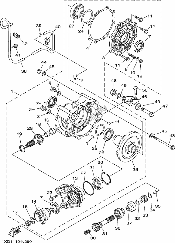 All parts for the Drive Shaft of the Yamaha YXM 700 Pesh NZ Only USA 2017