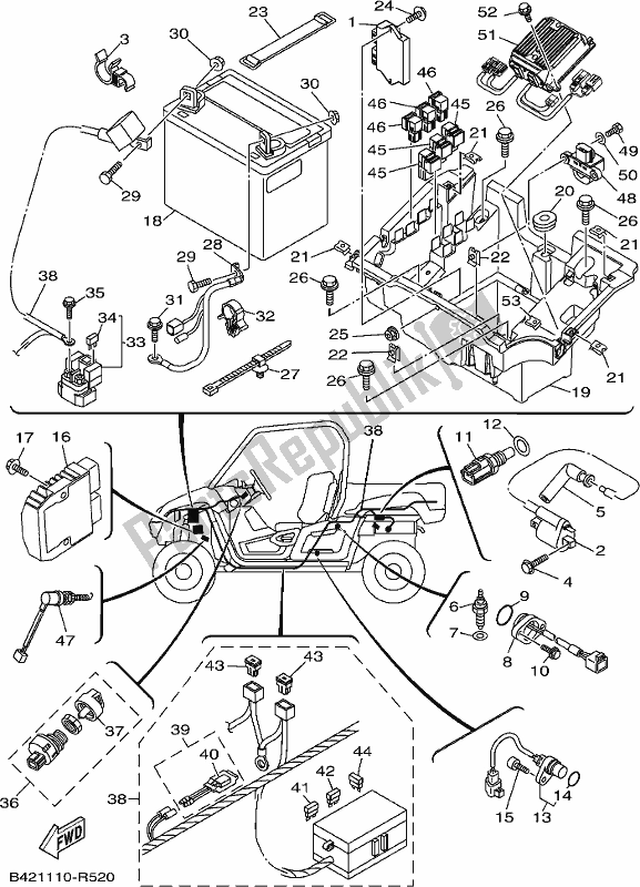 Wszystkie części do Elektryczny 1 Yamaha YXM 700 Pesh NZ Only USA 2017