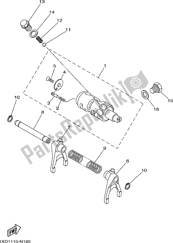 All parts for the Shift Cam & Fork of the Yamaha YXM 700 Pesh NZ Only USA 2017