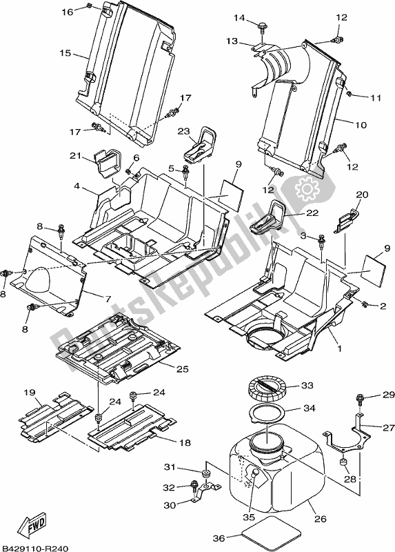 All parts for the Side Cover 2 of the Yamaha YXM 700 Pesh NZ Only USA 2017