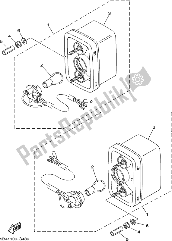 Todas las partes para Luz De La Cola de Yamaha YXM 700 Pesh NZ Only USA 2017