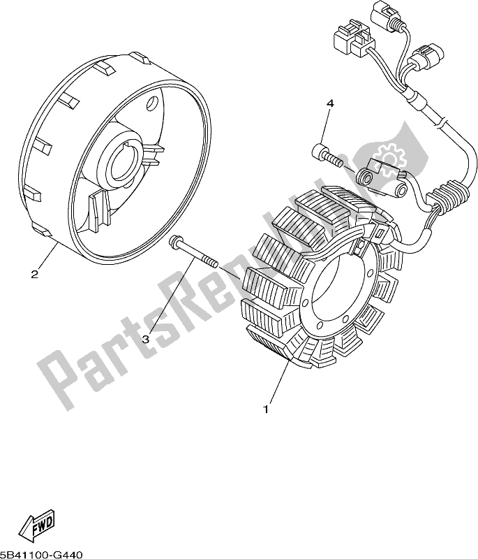 All parts for the Generator of the Yamaha YXM 700 PH Blue 2017