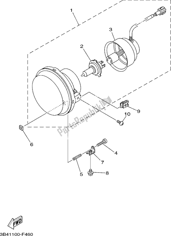 All parts for the Headlight of the Yamaha YXM 700 PH Blue 2017