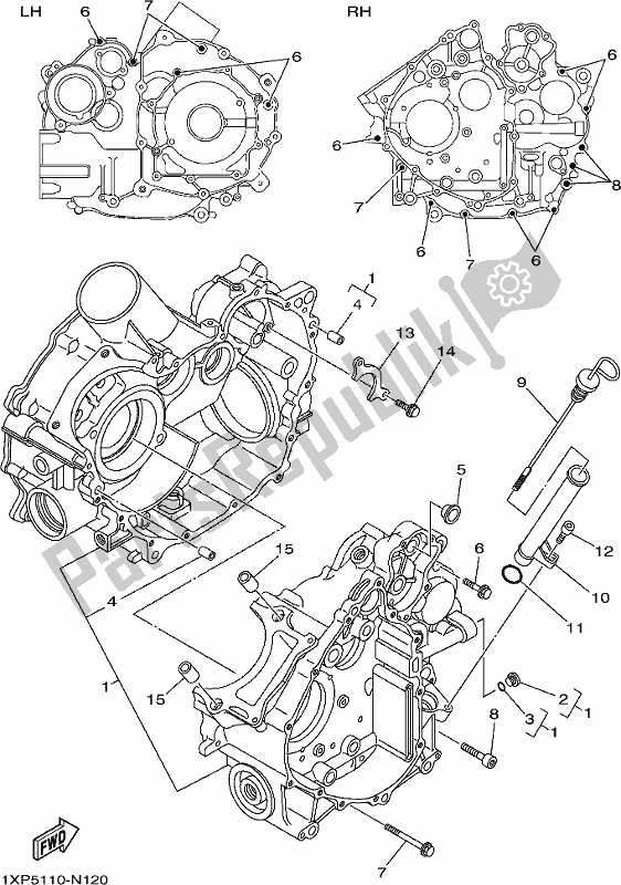 Tutte le parti per il Carter del Yamaha YXM 700 PJ Blue 2018