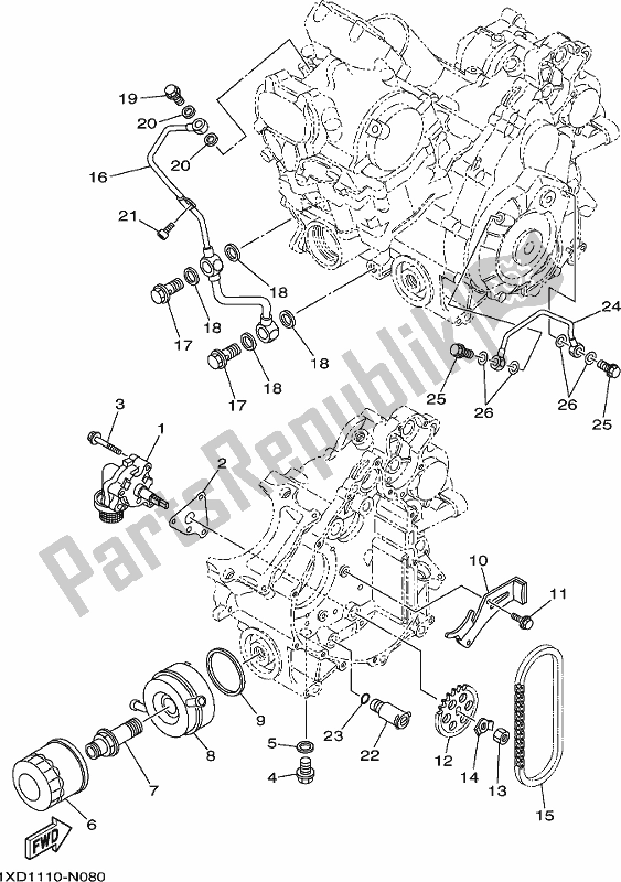 Tutte le parti per il Pompa Dell'olio del Yamaha YXM 700 PJ Blue 2018