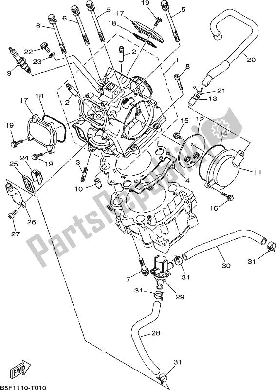 Tutte le parti per il Testata del Yamaha YXM 700 PJ Blue Viking EPS 3 Seater 2018