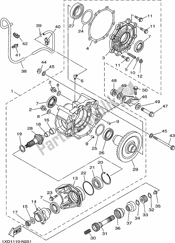 All parts for the Drive Shaft of the Yamaha YXM 700 PJ Blue Viking EPS 3 Seater 2018