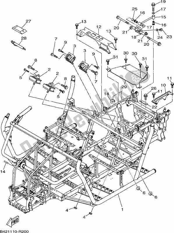 All parts for the Frame of the Yamaha YXM 700 PJ Blue Viking EPS 3 Seater 2018