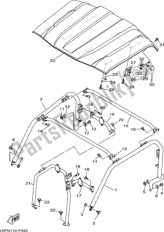 All parts for the Guard 2 of the Yamaha YXM 700 PJ Blue Viking EPS 3 Seater 2018