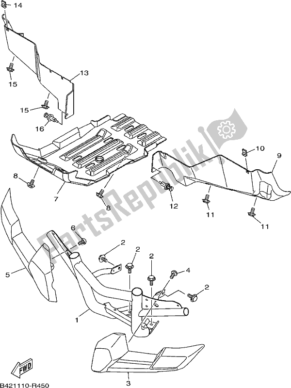 All parts for the Guard of the Yamaha YXM 700 PJ Blue Viking EPS 3 Seater 2018