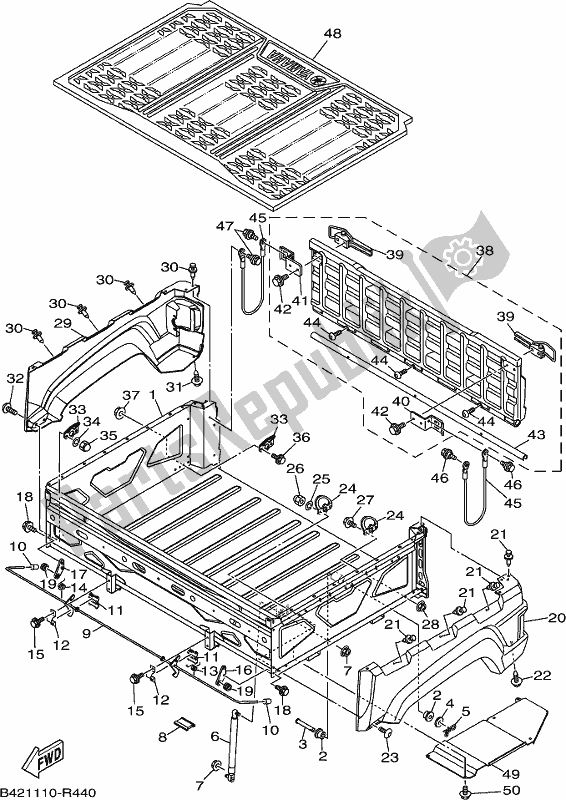 All parts for the Carrier of the Yamaha YXM 700 PJ Grey 2018