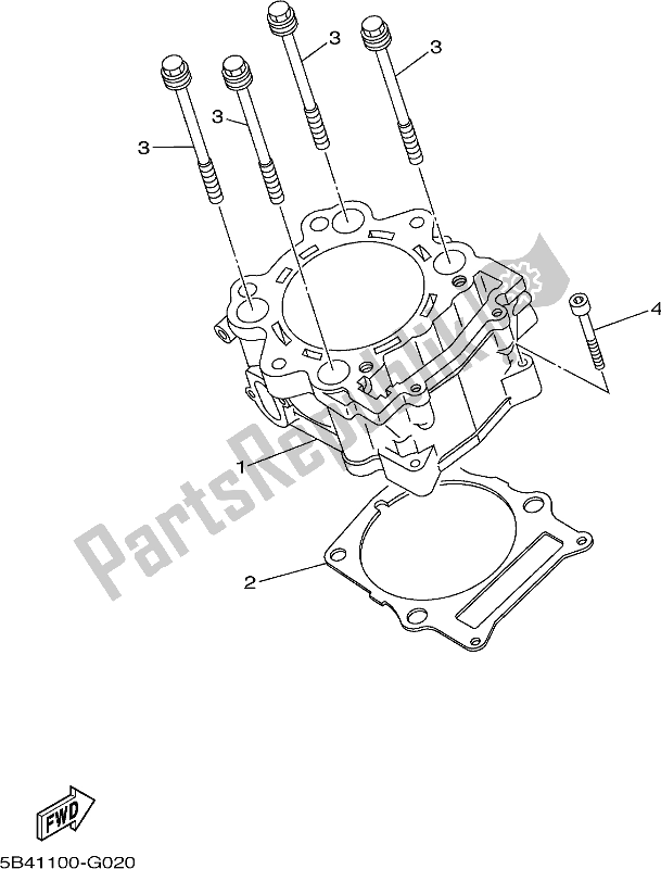 Todas las partes para Cilindro de Yamaha YXM 700 PJ Grey 2018