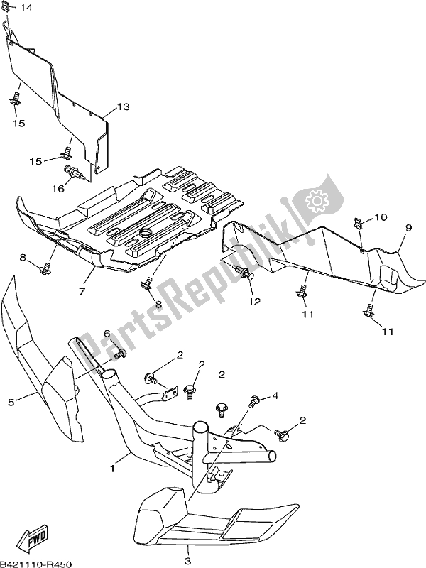 All parts for the Guard of the Yamaha YXM 700 PJ Grey 2018