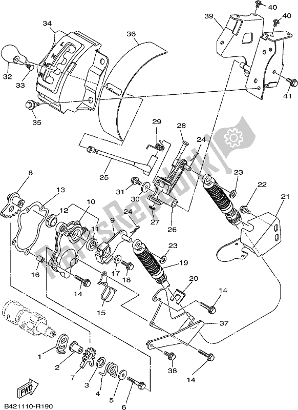 Wszystkie części do Wa? Ek Zmiany Biegów Yamaha YXM 700 PJ Grey 2018