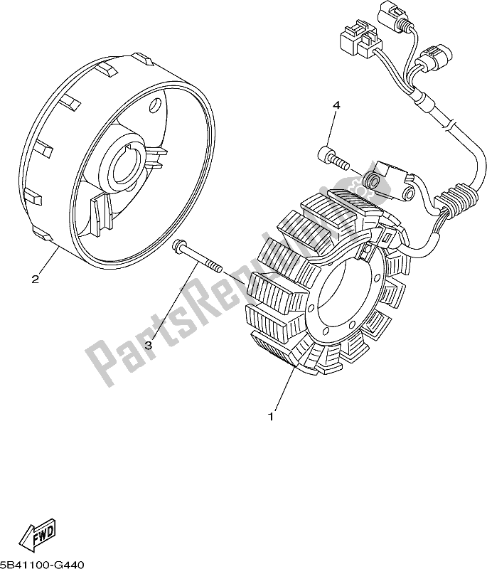 All parts for the Generator of the Yamaha YXM 700 PJ Grey Viking EPS 3 Seater 2018