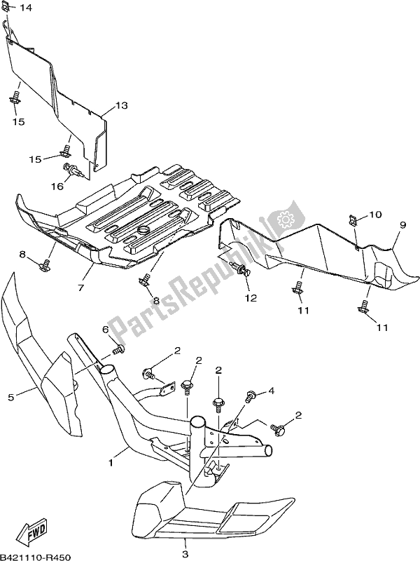 All parts for the Guard of the Yamaha YXM 700 PJ Grey Viking EPS 3 Seater 2018