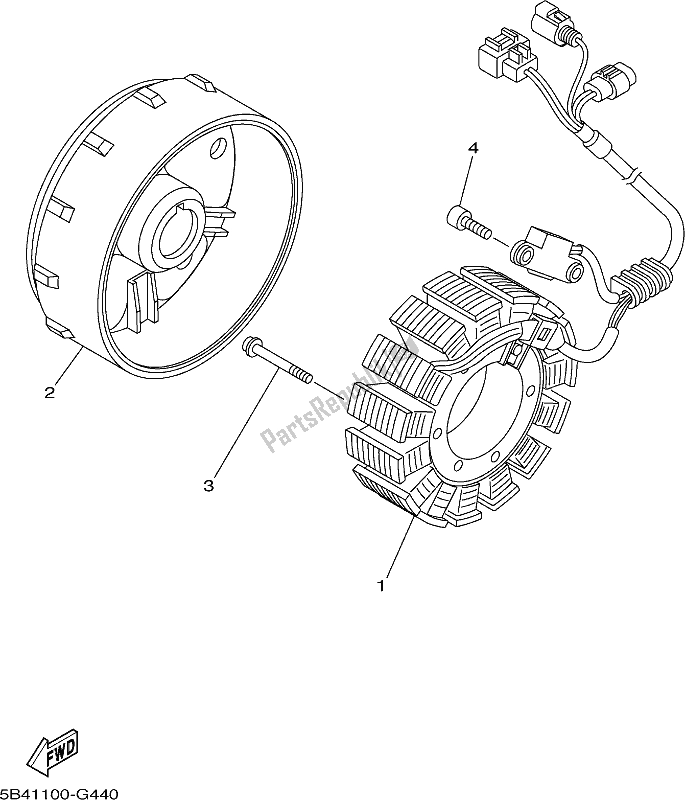 All parts for the Generator of the Yamaha YXM 700 PK Black 2019