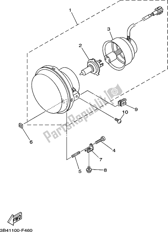 Tutte le parti per il Faro del Yamaha YXM 700 PK Black Viking EPS 3 Seater 2019