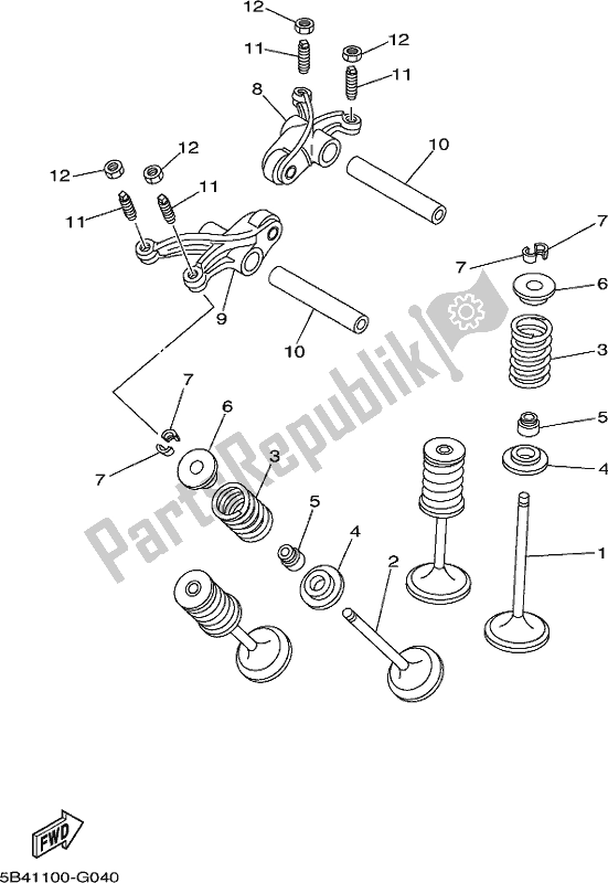 Tutte le parti per il Valvola del Yamaha YXM 700 PK Black Viking EPS 3 Seater 2019