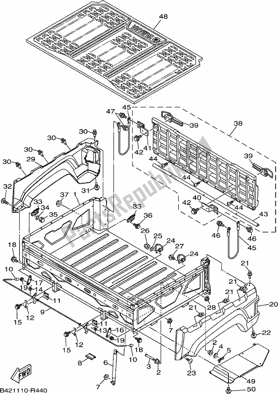 All parts for the Carrier of the Yamaha YXM 700 PK Blue 2019