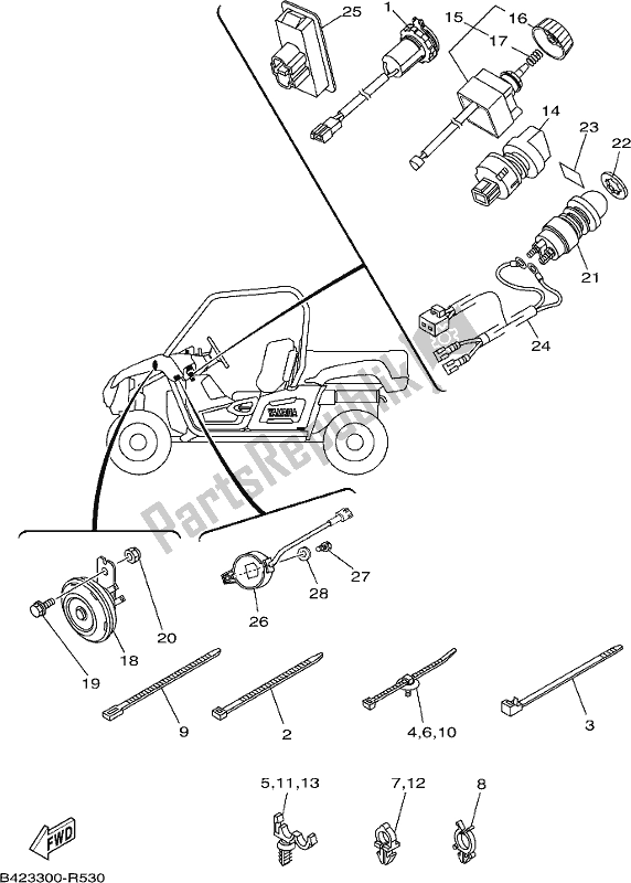 All parts for the Electrical 2 of the Yamaha YXM 700 PK Blue 2019