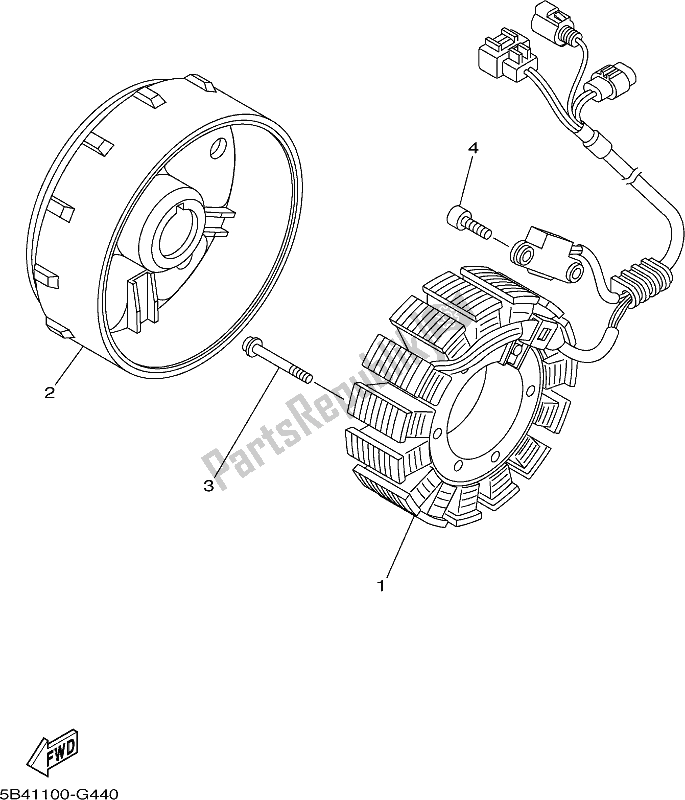 All parts for the Generator of the Yamaha YXM 700 PK Blue 2019