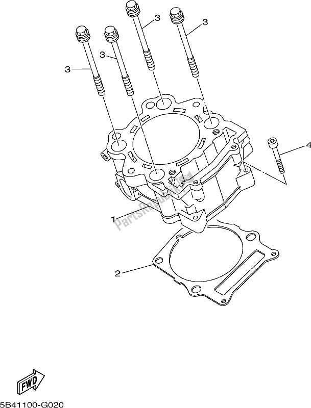 Wszystkie części do Cylinder Yamaha YXM 700 PK Blue Viking EPS 3 Seater 2019