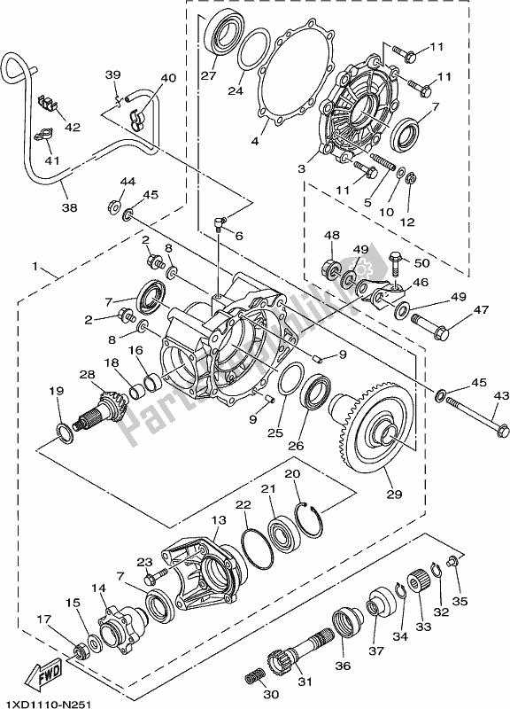 All parts for the Drive Shaft of the Yamaha YXM 700 PK Blue Viking EPS 3 Seater 2019