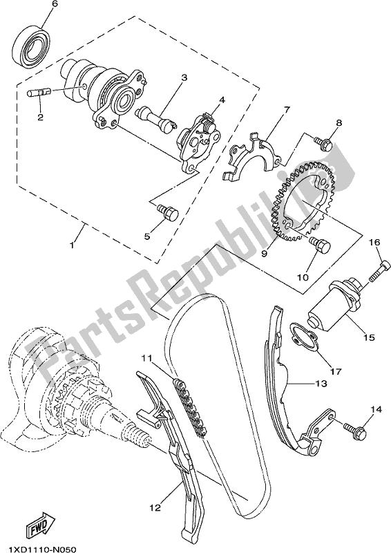 Alle onderdelen voor de Nokkenas & Ketting van de Yamaha YXM 700 PL Blue Viking EPS Three Seater 2020