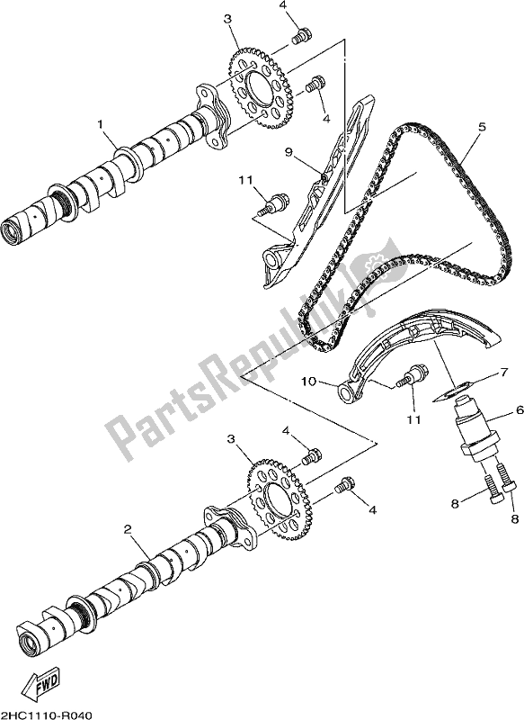 All parts for the Camshaft & Chain of the Yamaha YXZ 1000 ETS 2017