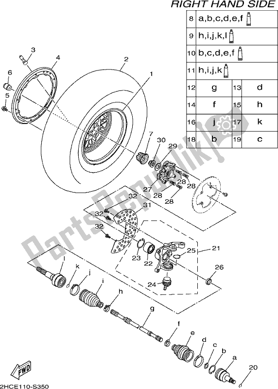 Tutte le parti per il Ruota Anteriore 2 del Yamaha YXZ 1000 ETS 2017