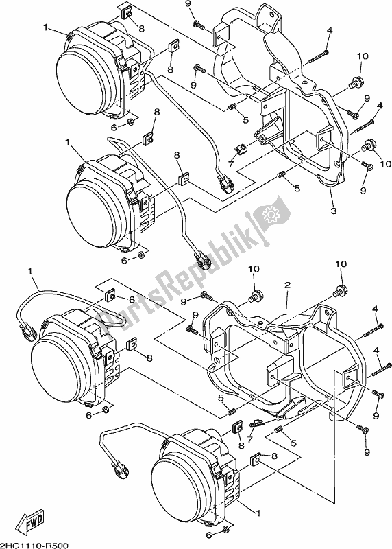 Tutte le parti per il Faro del Yamaha YXZ 1000 ETS 2017