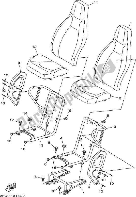 Todas las partes para Asiento de Yamaha YXZ 1000 ETS 2017