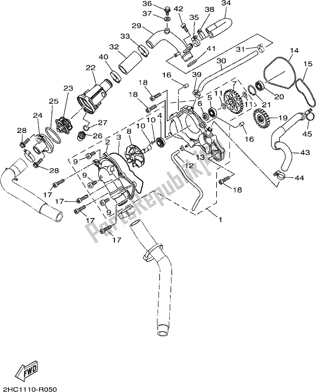 Tutte le parti per il Pompa Dell'acqua del Yamaha YXZ 1000 ETS 2017