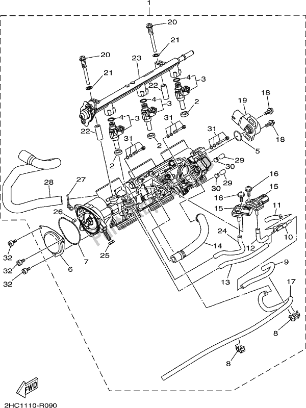 Todas las partes para Conjunto Del Cuerpo Del Acelerador 1 de Yamaha YXZ 1000 ETS 2018