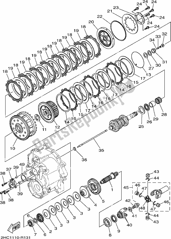 All parts for the Clutch of the Yamaha YXZ 1000P 2017