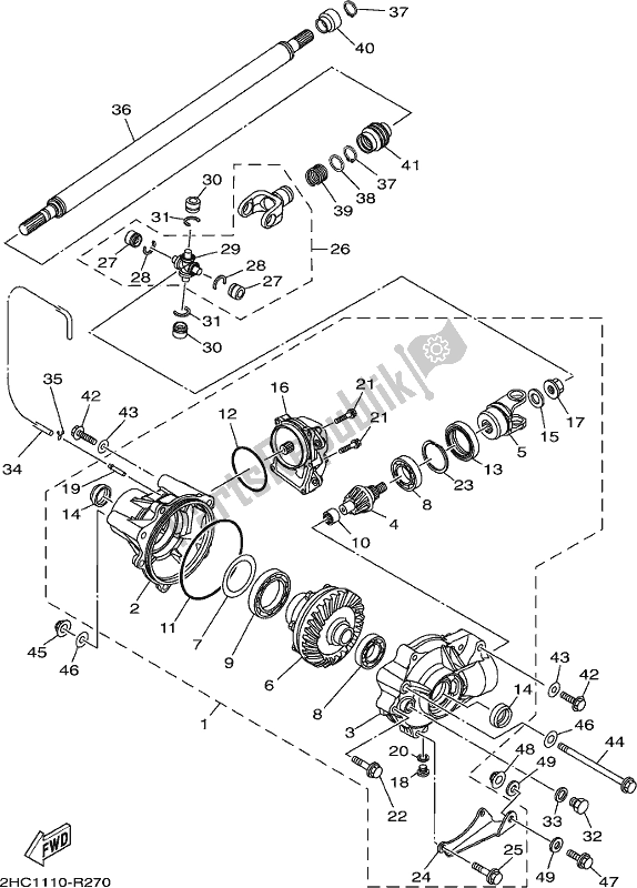 Todas las partes para Diferencial Delantero de Yamaha YXZ 1000P 2017