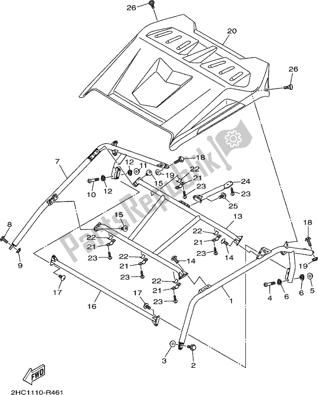 Toutes les pièces pour le Garde 2 du Yamaha YXZ 1000P 2017