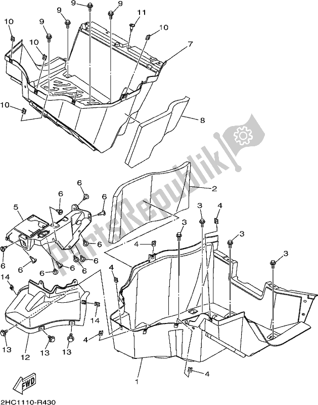 Todas as partes de Suporte E Apoio Para Os Pés do Yamaha YXZ 1000P 2017