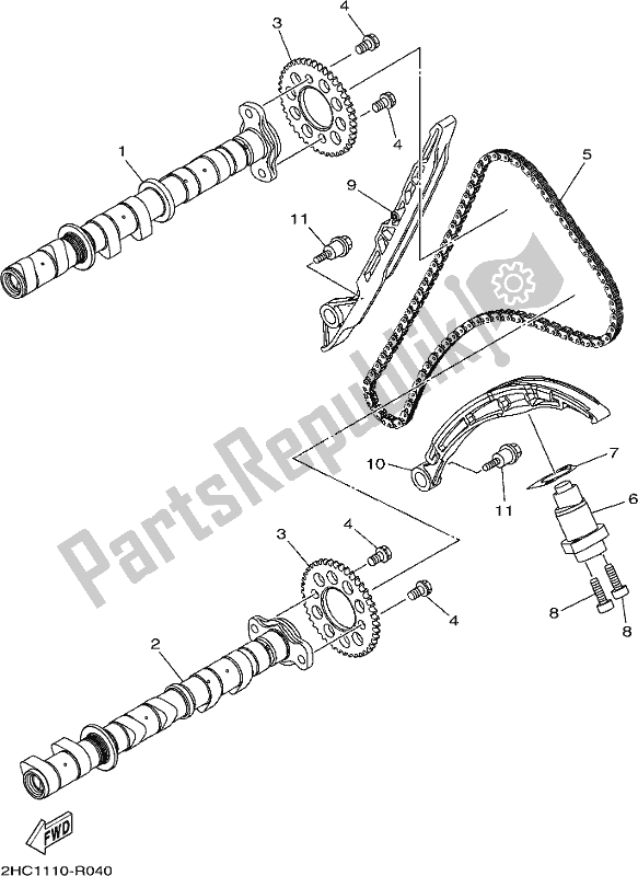 Todas las partes para árbol De Levas Y Cadena de Yamaha YXZ 1000P 2018