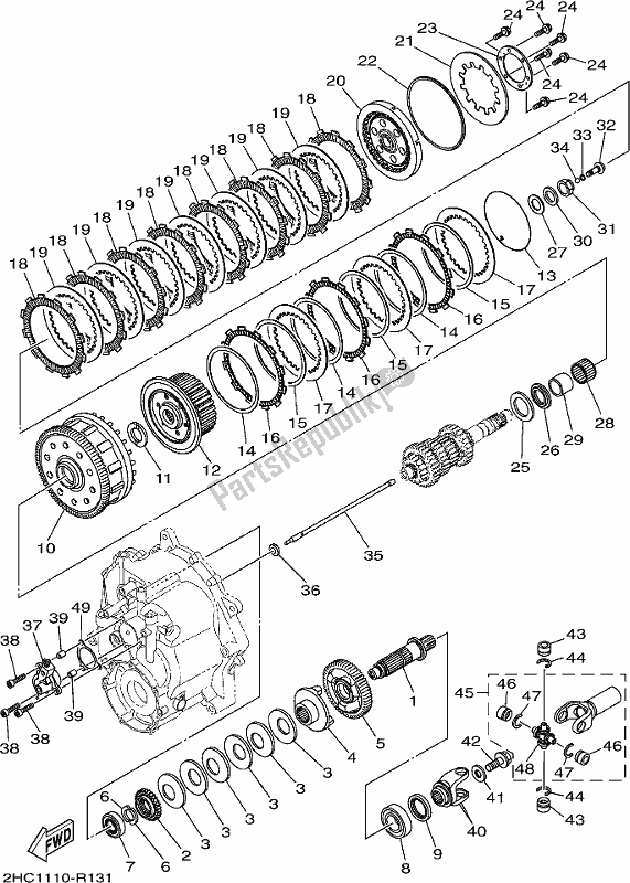 Todas las partes para Embrague de Yamaha YXZ 1000P 2018