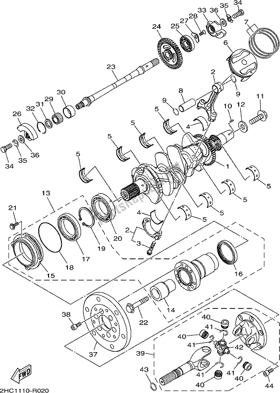 Todas las partes para Cigüeñal Y Pistón de Yamaha YXZ 1000P 2018