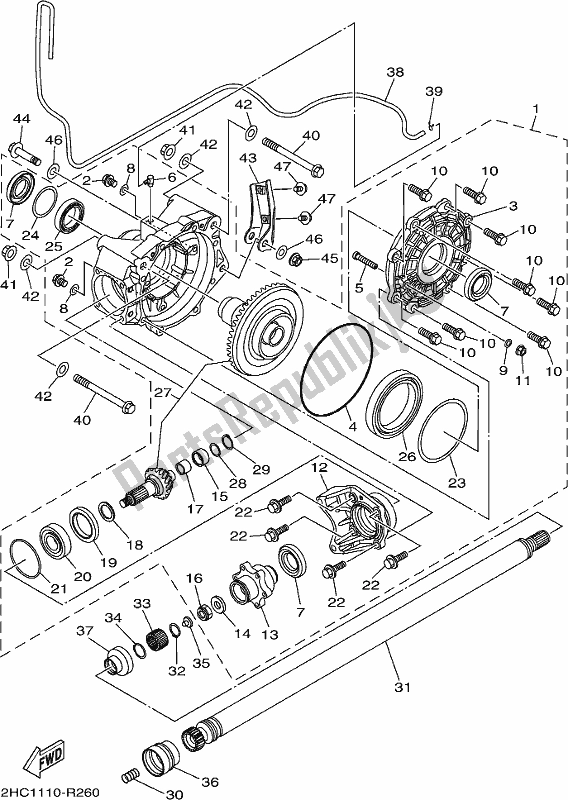 Todas las partes para Eje De Accionamiento de Yamaha YXZ 1000P 2018