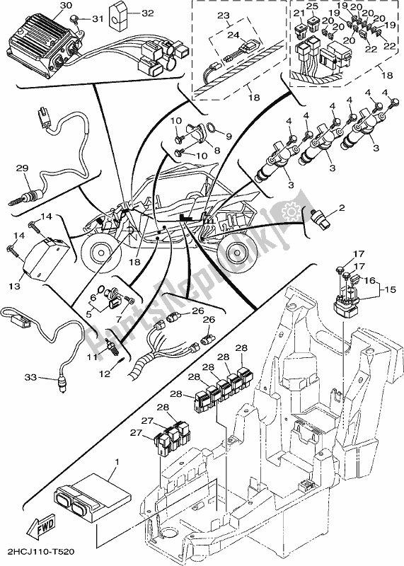 Todas las partes para Eléctrico 1 de Yamaha YXZ 1000P 2018